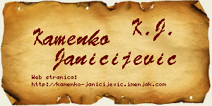 Kamenko Janičijević vizit kartica